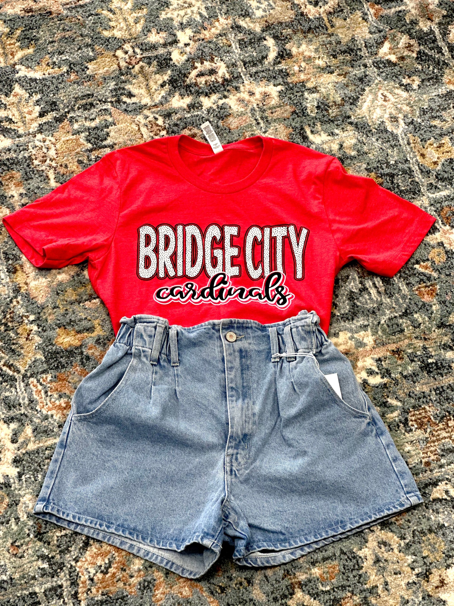 School Spirit Bridge City Cardinals Heather Red Bella Canvas T-Shirt